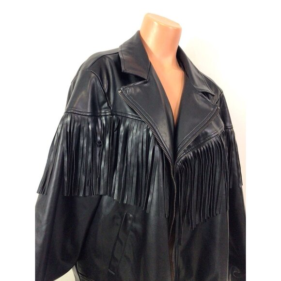 Torrid Faux Leather Jacket Coat Fringe Detail Womens 4X New - Picture 9 of 10